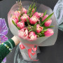 15 розовых пионовидных тюльпанов